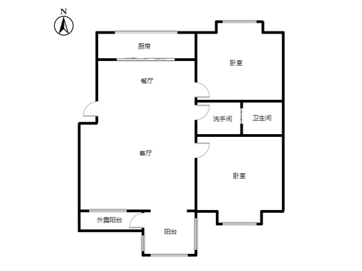 仙颐园小区2室2厅1卫户型图