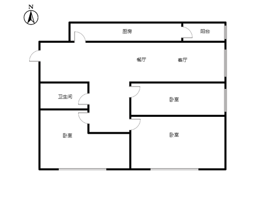 翡翠滨江3室2厅1卫户型图