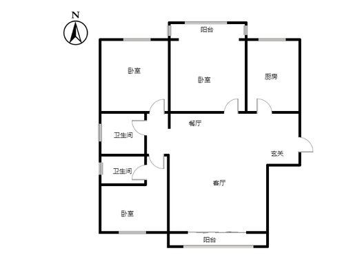 汇元四季橙3室2厅2卫户型图
