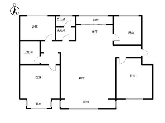 军欣家园3室2厅1卫户型图