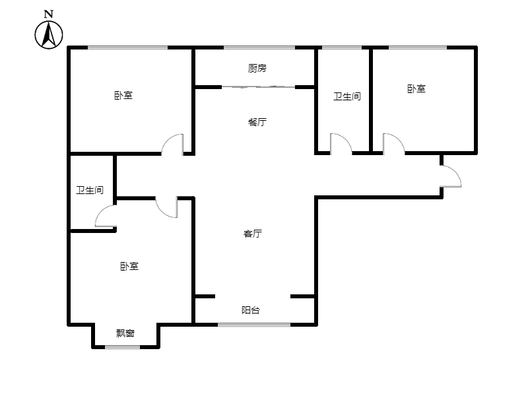 翡翠滨江3室2厅2卫户型图