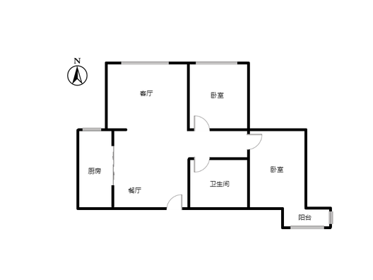 宏远宜居园2室2厅1卫户型图