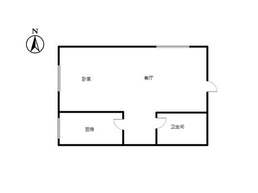 汇元四季橙1室1厅1卫户型图