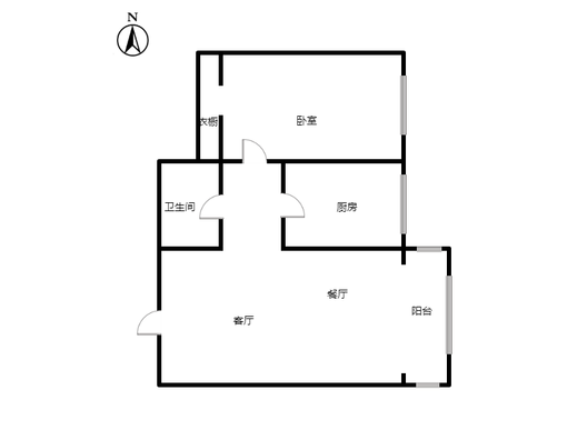汇元新天地1室2厅1卫户型图