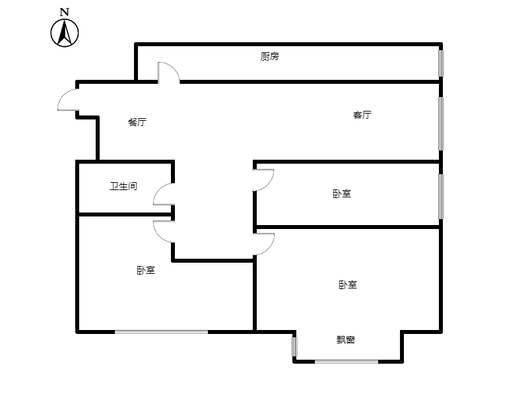 翡翠滨江3室2厅1卫户型图