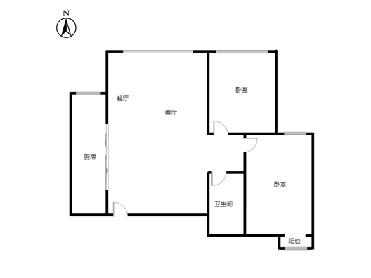 宏远景园2室2厅1卫户型图