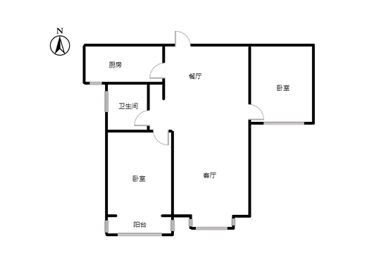 云景城2室2厅1卫户型图