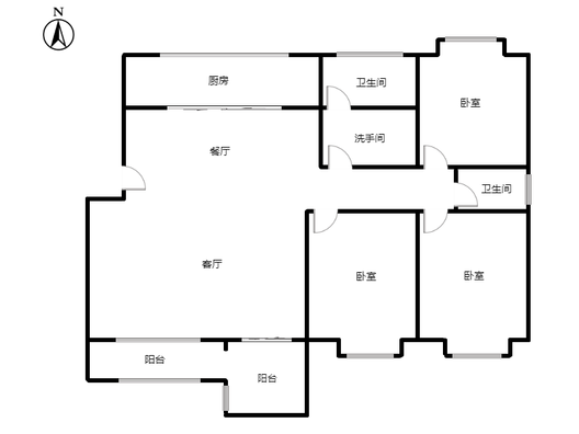 仙颐园小区3室2厅2卫户型图