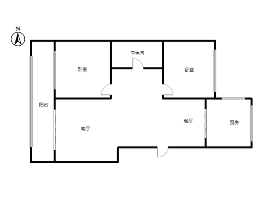 仙颐园小区2室2厅1卫户型图