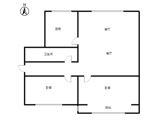 惠友橙园2室2厅1卫户型图