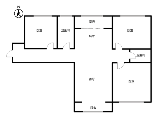翡翠滨江3室2厅2卫户型图