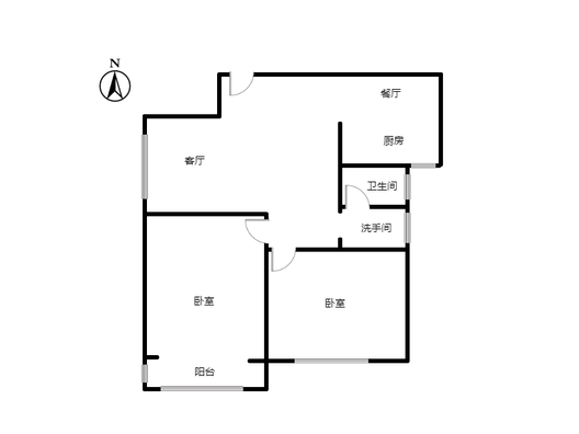 宏远宜居园2室1厅1卫户型图