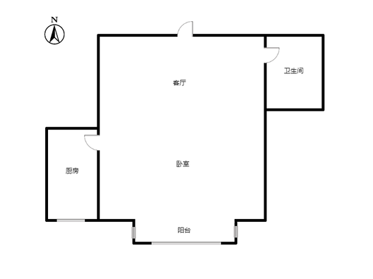 惠友橙园1室1厅1卫户型图