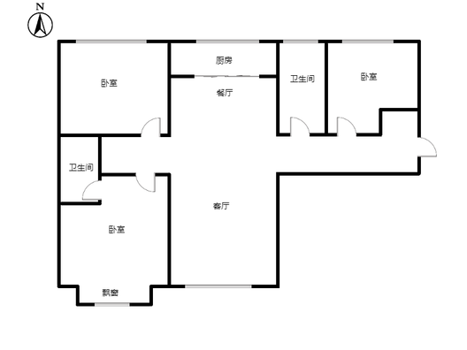 翡翠滨江3室2厅2卫户型图
