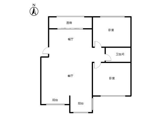 仙颐园小区2室2厅1卫户型图