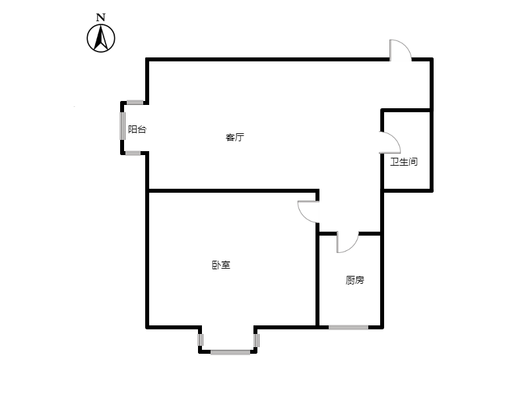 汇元新天地1室1厅1卫户型图