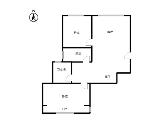 云景城2室2厅1卫户型图