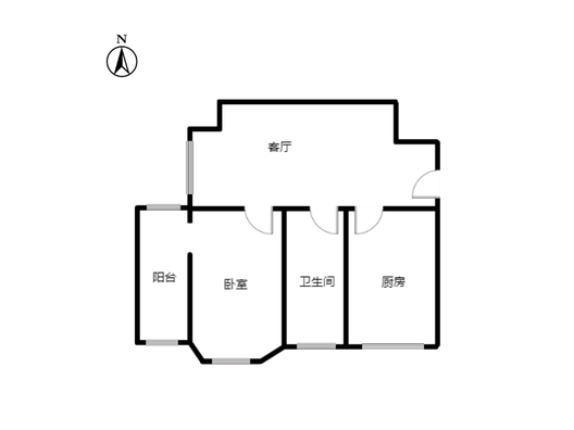 宏远宜居园1室1厅1卫户型图