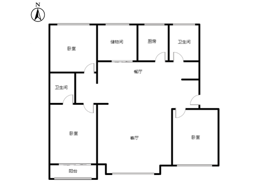 宏远景园3室2厅2卫户型图