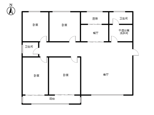 燕赵花园4室2厅2卫户型图