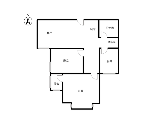 宏远宜居园2室2厅1卫户型图
