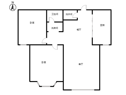 惠友钻石广场2室2厅1卫户型图