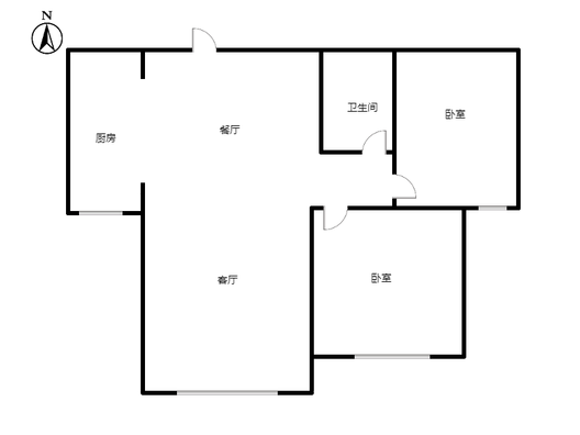 惠友钻石广场2室2厅1卫户型图