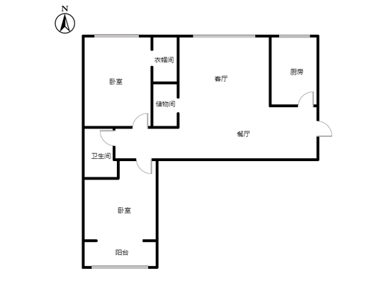 君临天下御景园2室2厅1卫户型图