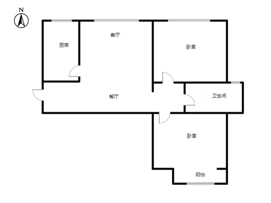 惠友钻石广场2室2厅1卫户型图
