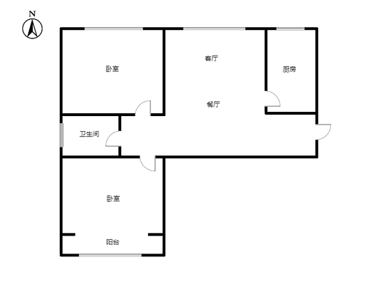 惠友钻石广场2室2厅1卫户型图