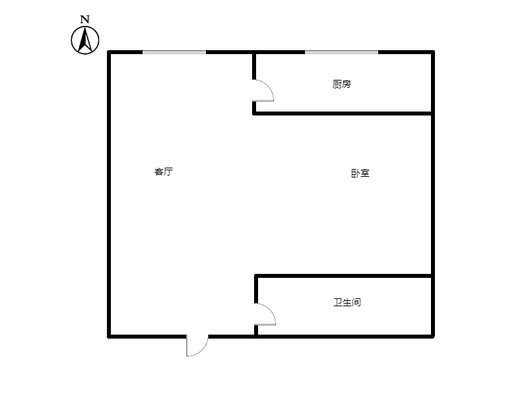 惠友钻石广场（AB座）1室1厅1卫户型图