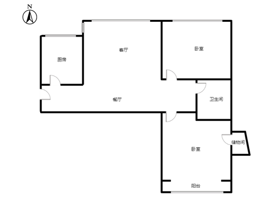 君临天下御景园2室2厅1卫户型图