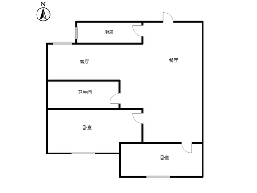 惠友钻石广场（AB座）2室1厅1卫户型图