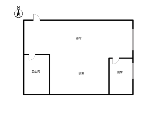 惠友钻石广场（AB座）1室1厅1卫户型图