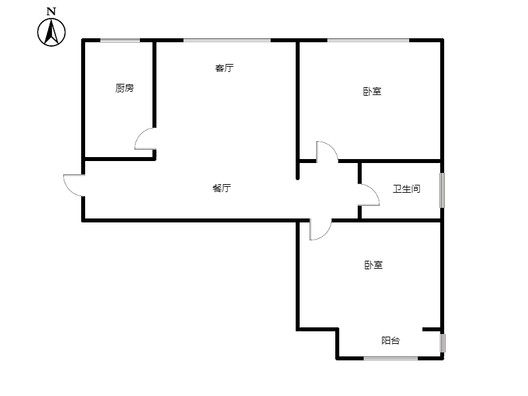 惠友钻石广场2室2厅1卫户型图