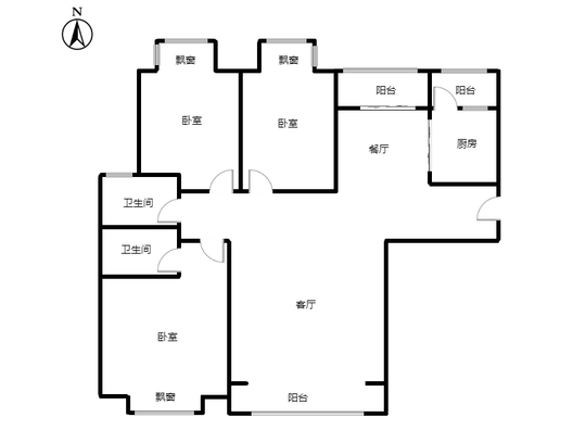 君临天下御景园3室2厅2卫户型图