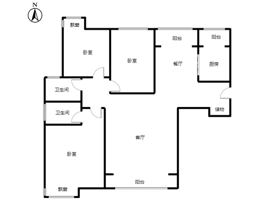 君临天下御景园3室2厅2卫户型图