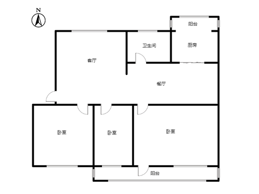 欣欣庄园3室2厅1卫户型图