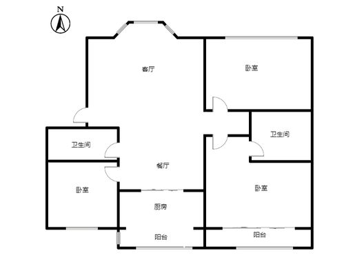 绿茵家园3室2厅2卫户型图