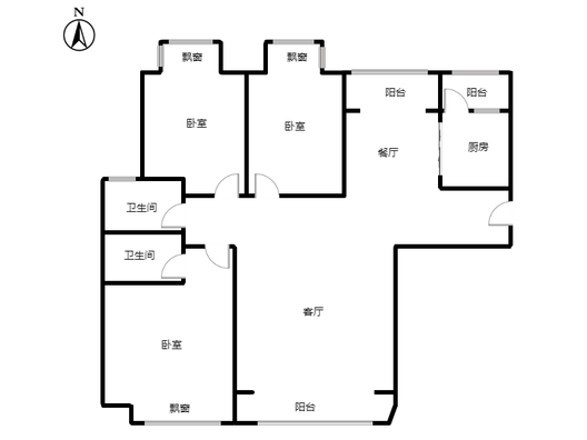 君临天下御景园3室2厅2卫户型图