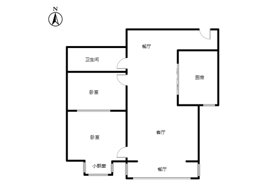 东方丽景(金领郡)2室2厅1卫户型图
