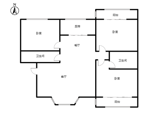 绿茵家园3室2厅2卫户型图
