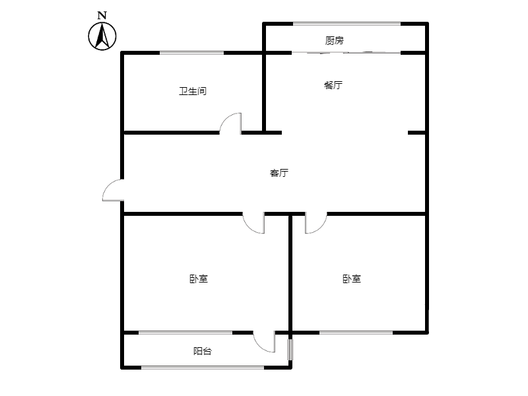 联育中学小区2室2厅1卫户型图