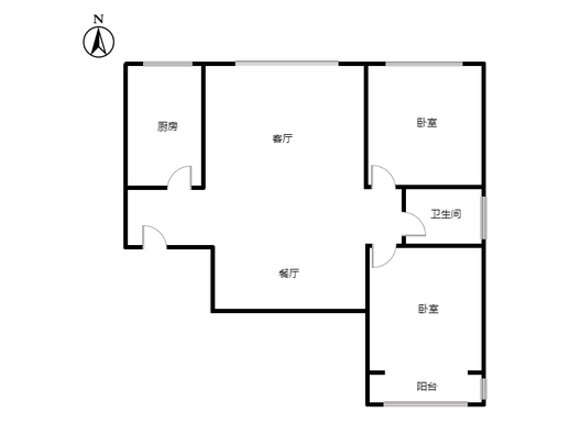 东方丽景(金领郡)2室2厅1卫户型图