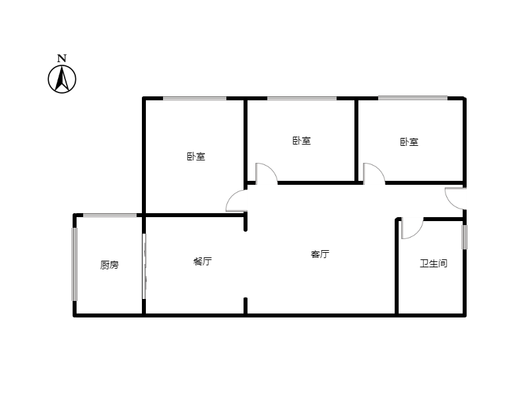 东方家园3室2厅1卫户型图
