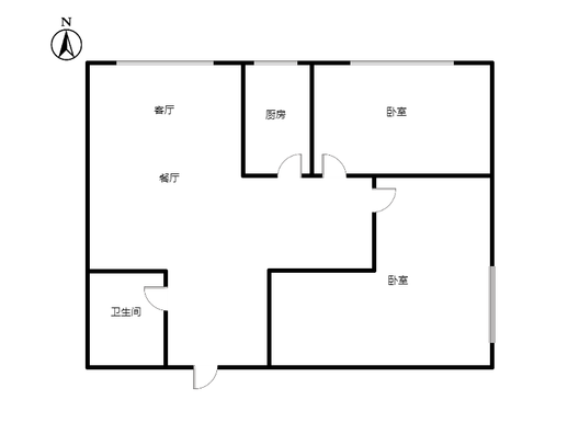 金竹花园2室2厅1卫户型图