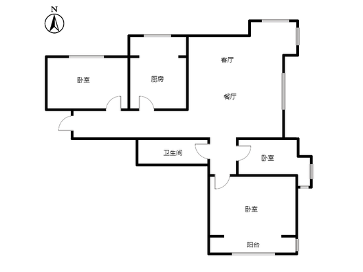金竹花园3室2厅1卫户型图