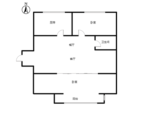 金竹花园2室2厅1卫户型图