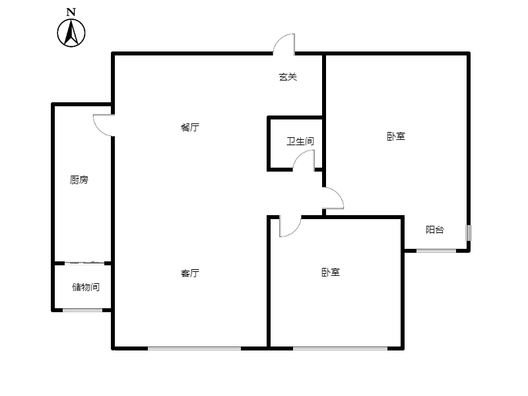 金竹花园2室2厅1卫户型图