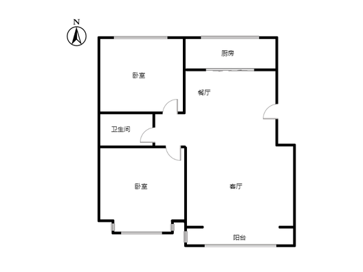 军怡家园2室2厅1卫户型图
